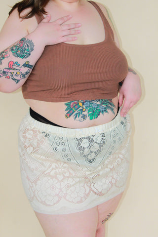 3X Lace Mini Skirt