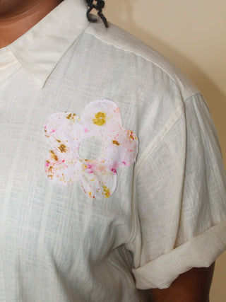XL - Button Down Flower Patch Top
