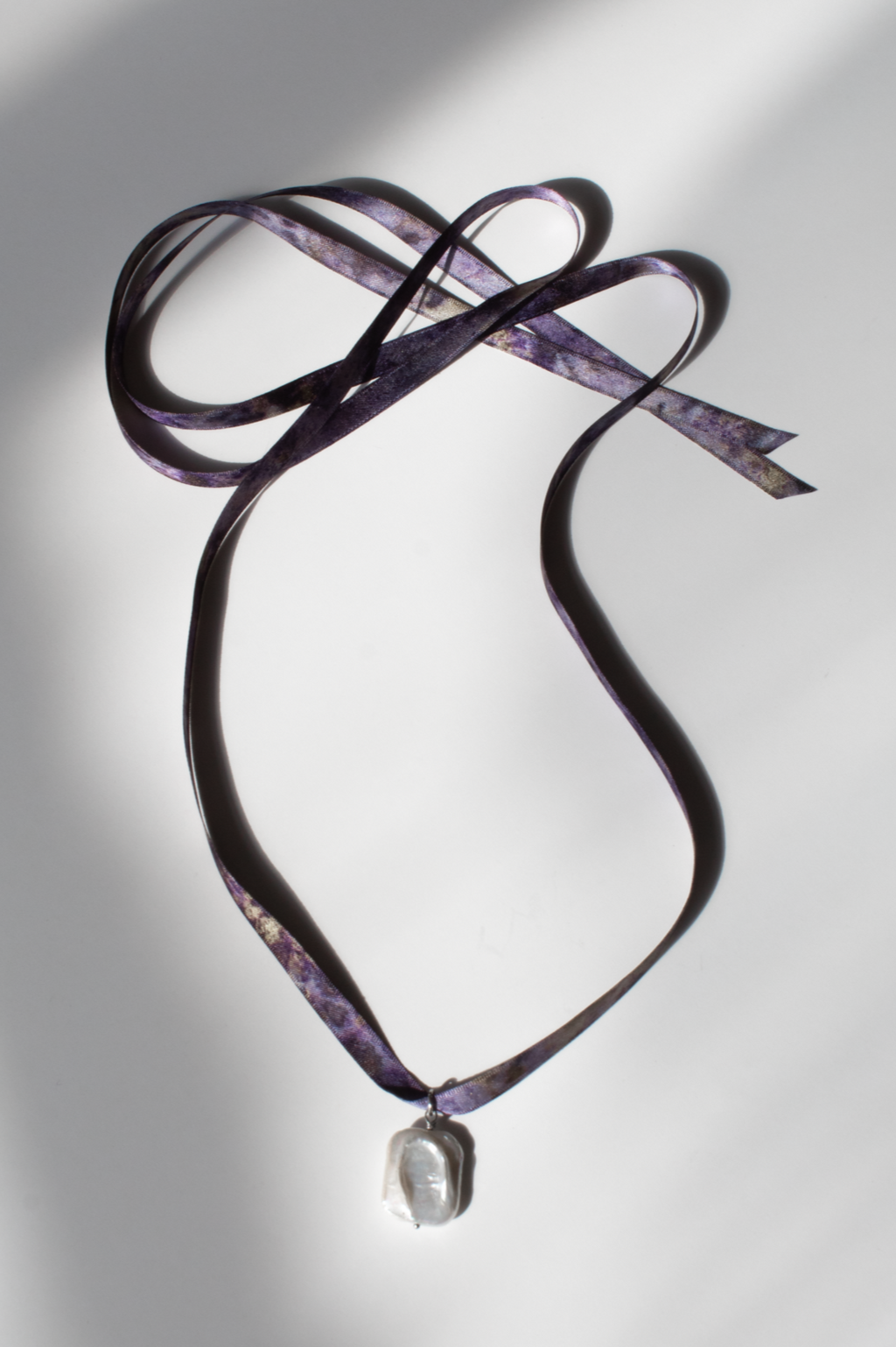 Fresh Water Pearl Pendant Ribbon Necklace – Laila Textiles Fresh Water Pearl Pendant Ribbon Necklace – Laila Textiles