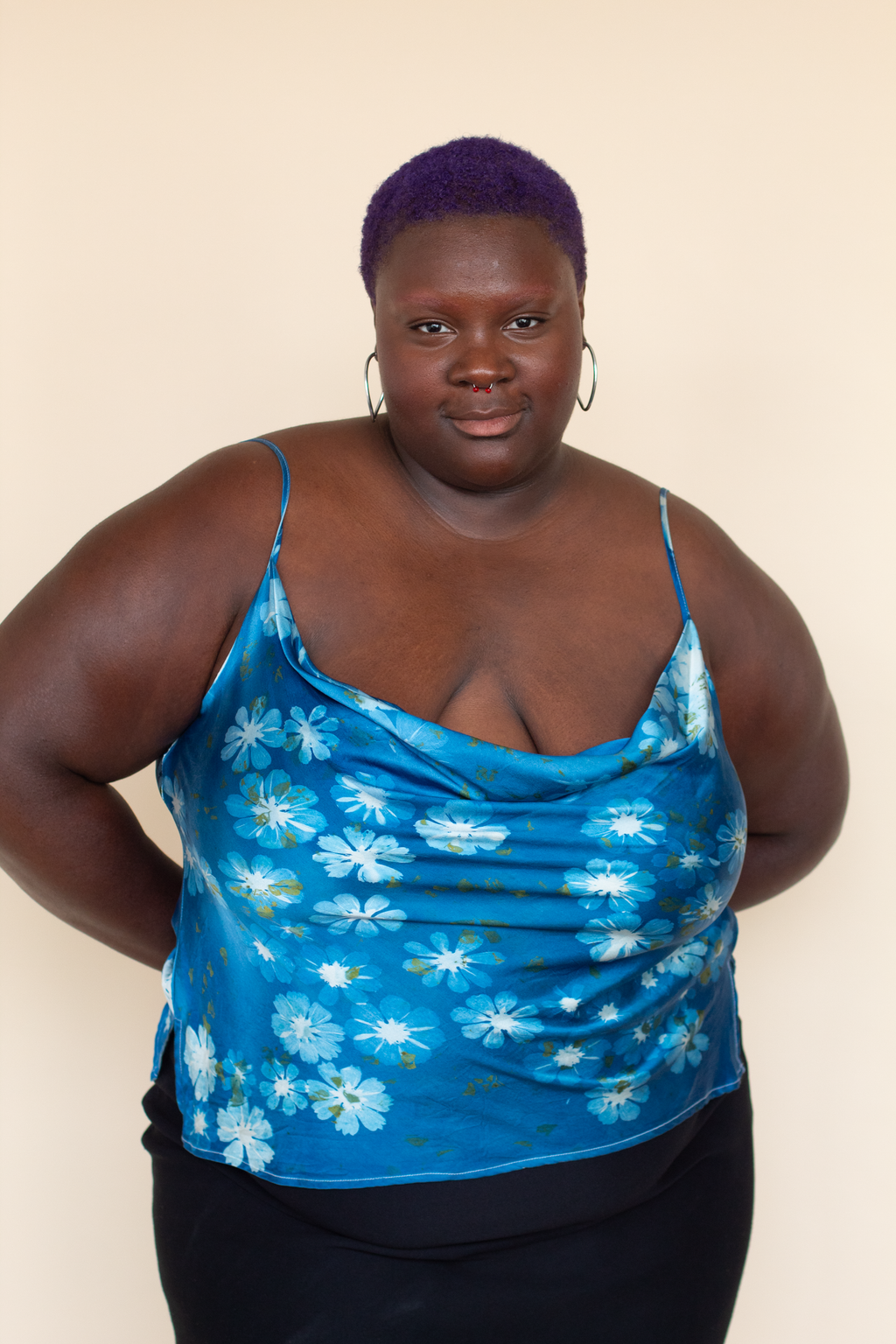 Silk Tank Top - TNT Cyanotype Collab (3X) – Laila Textiles