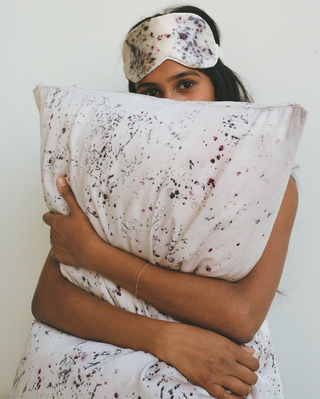 Dusty Plum Silk Pillowcase + Silk Eye Mask Gift Set