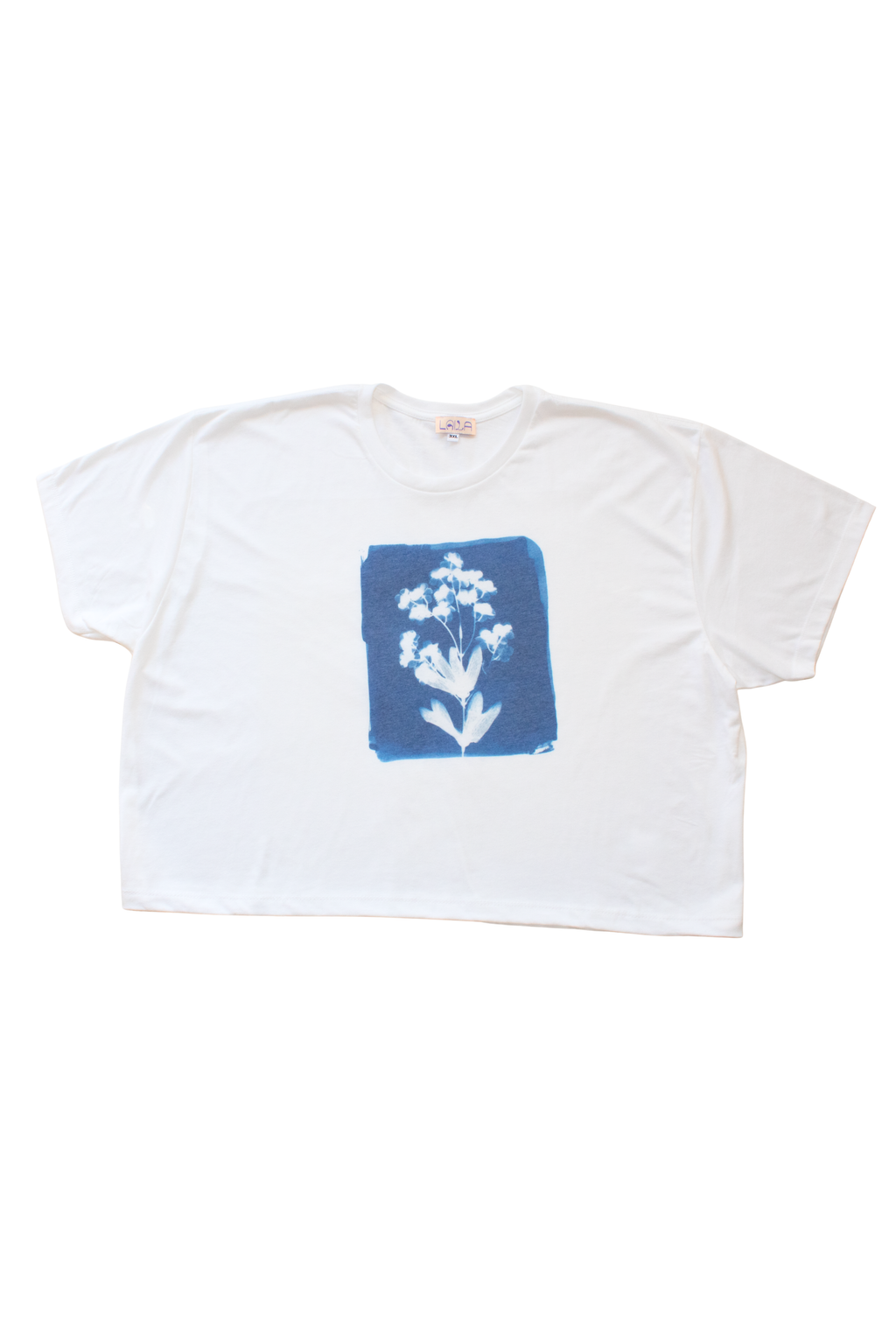 Cyanotype Flower Crop Tee (3X) – Laila Textiles