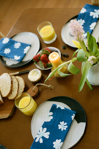 Cyanotype Flower Napkin Set