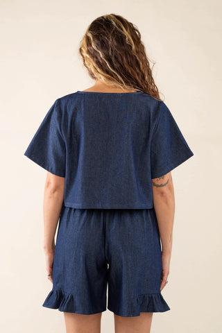 Dark Denim Tie Top - NLT