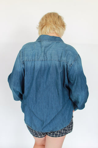 2X - Cyanotype Patch Button Down Top