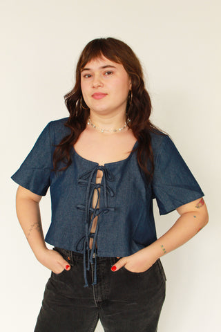 Dark Denim Tie Top - NLT