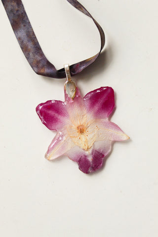 Purple Orchid Necklace