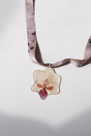 Pressed Orchid Necklace