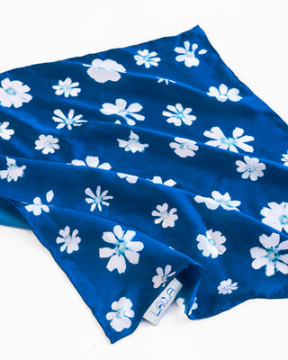 Cyanotype Flower Silk Scarf