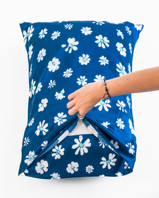 Cyanotype Flower Silk Pillowcase