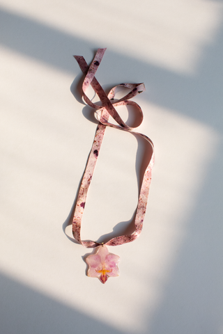 Pressed Pink Orchid Necklace