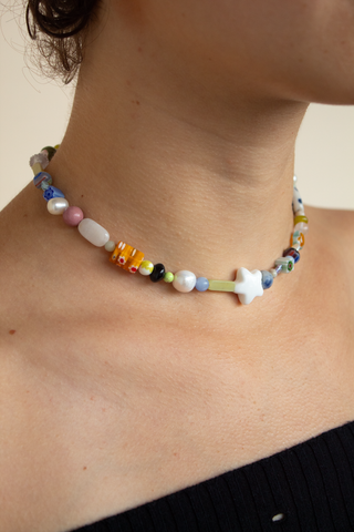 Mixed Bead + Fresh Water Pearl Necklace