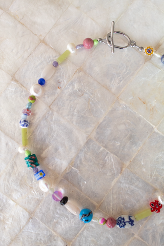 Mixed Bead + Fresh Water Pearl Necklace