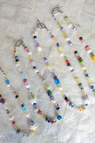 Mixed Bead + Fresh Water Pearl Necklace