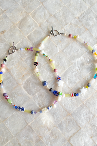 Mixed Bead + Fresh Water Pearl Necklace