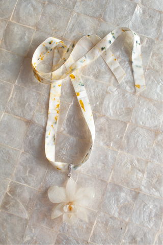 Large White Orchid Necklace