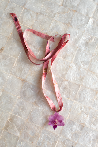 3-D Purple Orchid Necklace