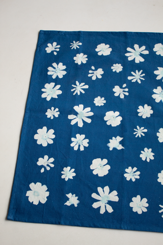 Cyanotype Flower Kitchen Tea Towel