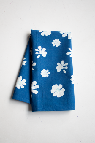 Cyanotype Flower Kitchen Tea Towel