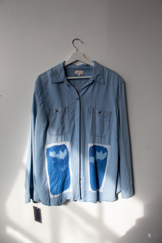 L - Cyanotype Long Sleeve Button Down - sample sale
