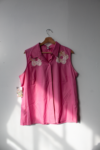 XL - Button Down Flower Patch Top - sample sale