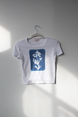 XS - Short Sleeve Cyanotype Baby Tee - sample sale