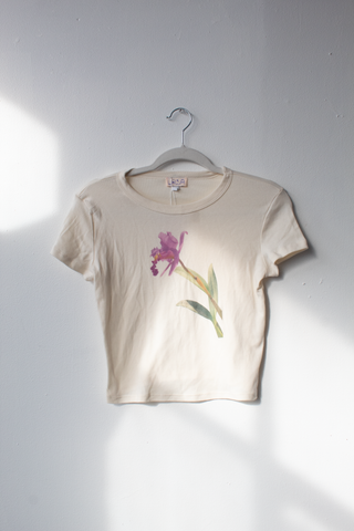 S - Short Sleeve Orchid Baby Tee - sample sale