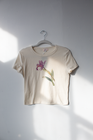 L - Short Sleeve Orchid Baby Tee - sample sale