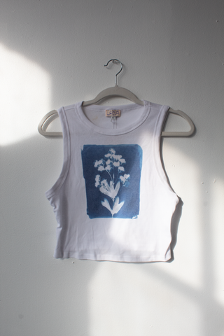 M - Cyanotype Crop Tank - sample sale