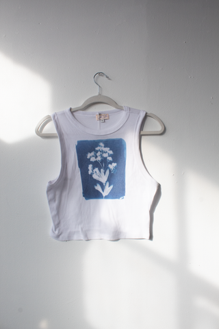 M - Cyanotype Crop Tank - sample sale