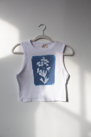 S - Cyanotype Crop Tank - sample sale