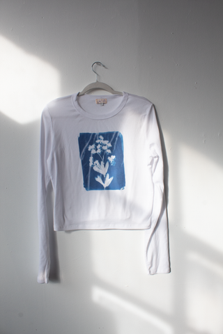 2X - Long Sleeve Cyanotype Baby Tee - sample sale