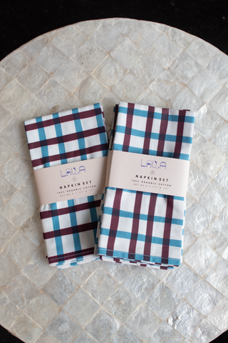 Gingham Cotton Napkins - sample sale