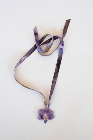 3-D Real Orchid Necklace
