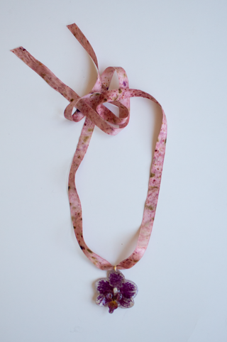 3-D Real Orchid Necklace