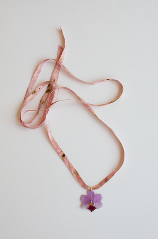 3-D Real Orchid Necklace