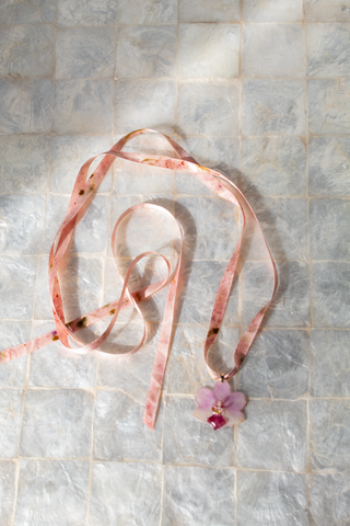 3-D Real Orchid Necklace