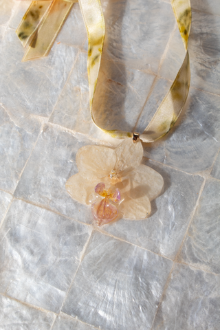 3-D Real Orchid Necklace