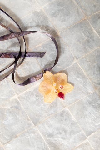 3-D Real Orchid Necklace