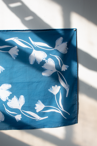 Tulip Cyanotype Cotton Bandana