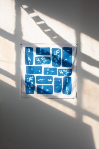 Patchwork Cyanotype Cotton Bandana