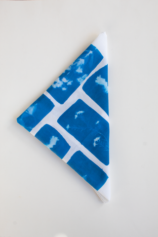 Patchwork Cyanotype Cotton Bandana